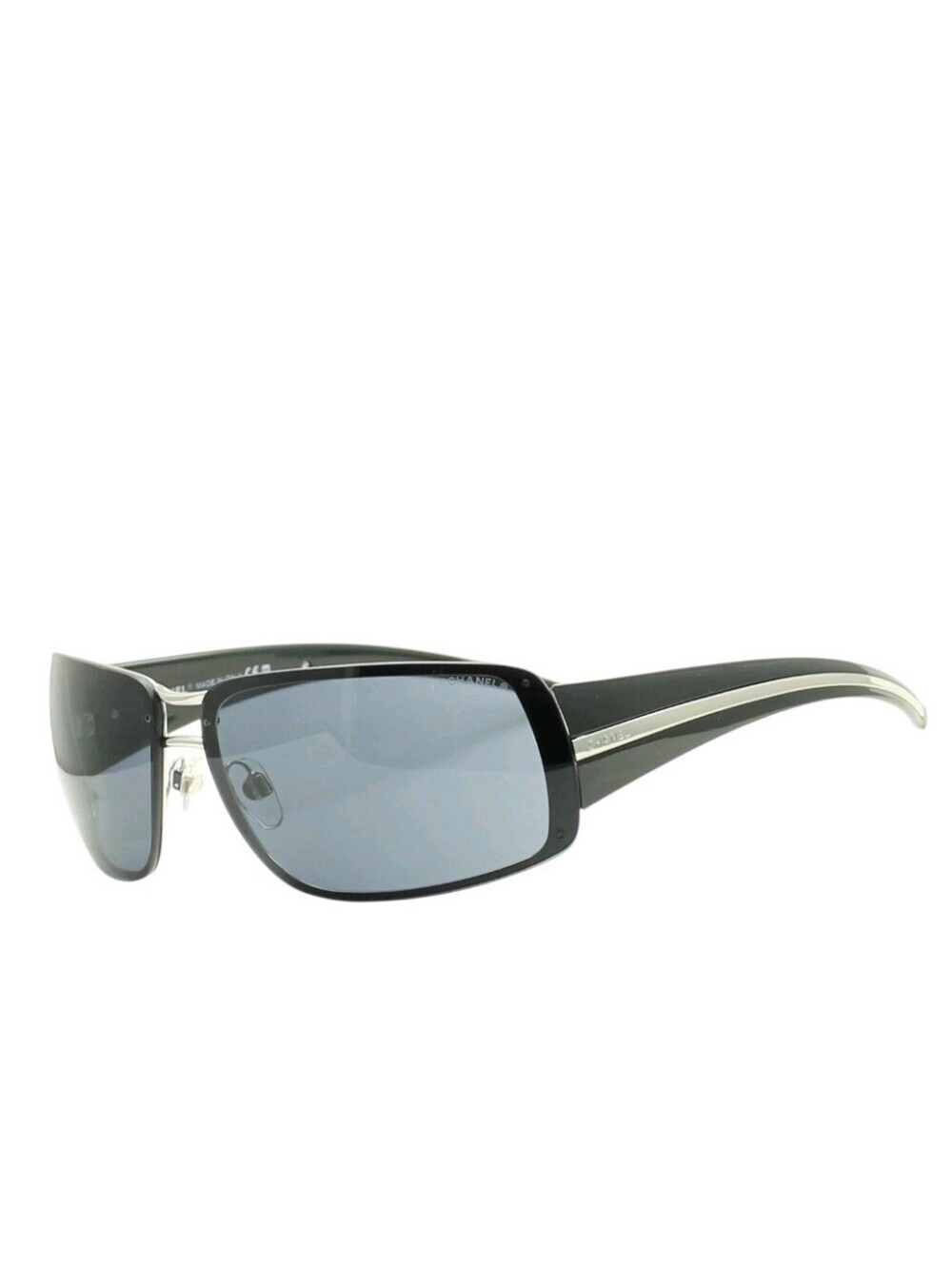 Chanel 4138 c.127/87 Y2K Shield Sunglasses – Black Wrap | Full Set w/ Case